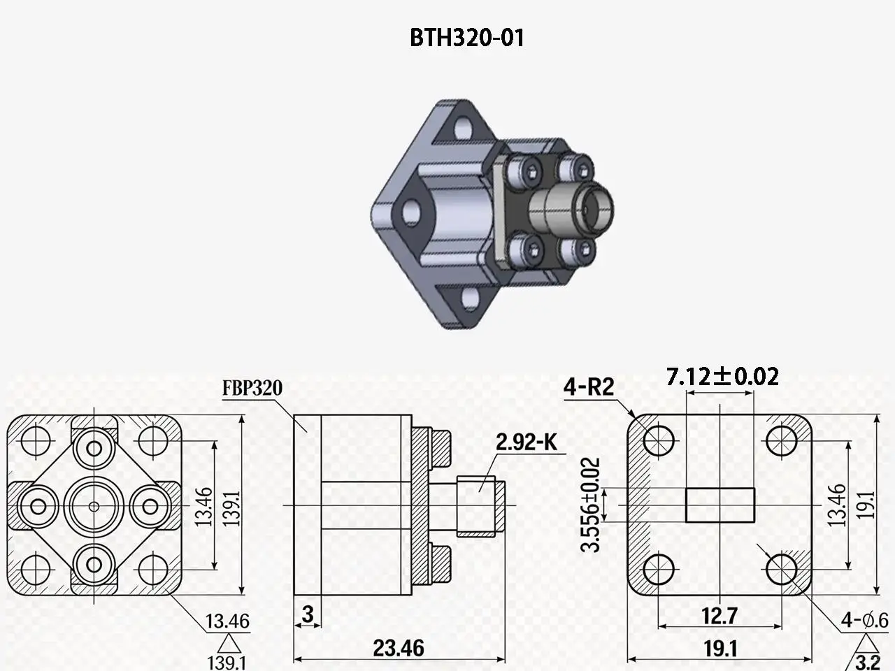 I-Type End-Launch Waveguide-to-Coaxial Adapter