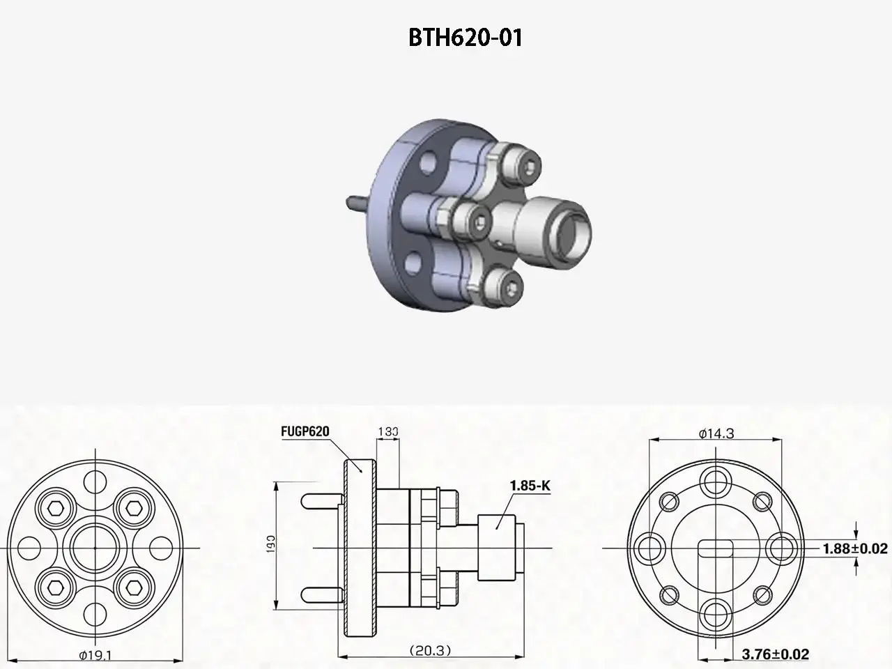 I-Type End-Launch Waveguide-to-Coaxial Adapter